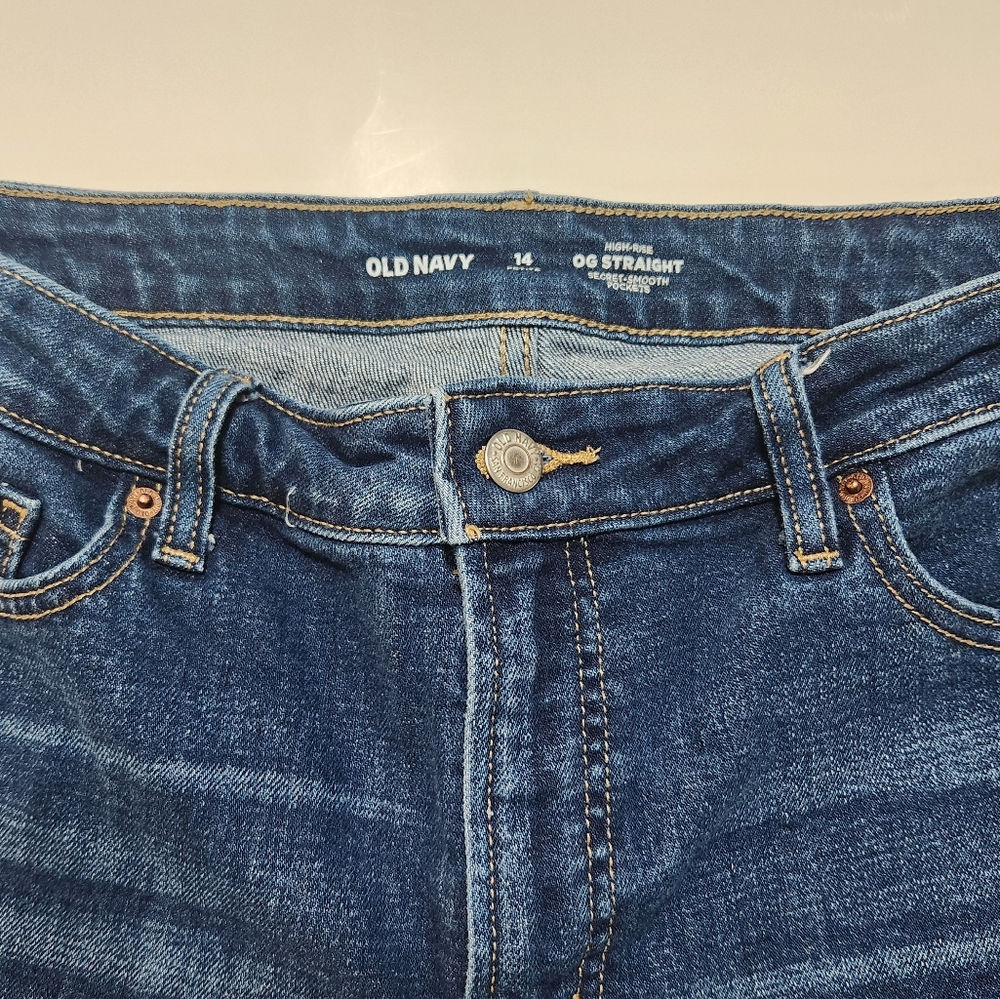 Old Navy Women's Straight Leg Jeans - Deep Blue Wash